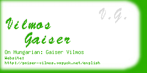 vilmos gaiser business card